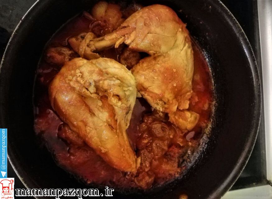 زرشک پلو با مرغ سرخ شده مامانِ شیما